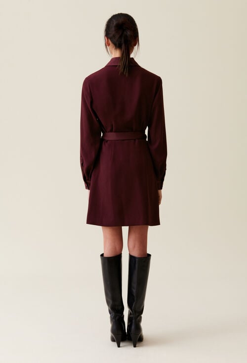 Claudie Robe Cache-cœur Col Tailleur Pour Femme