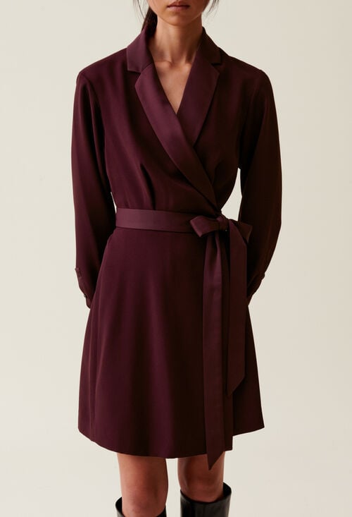 claudie Robe cache-cœur col tailleur pour femme