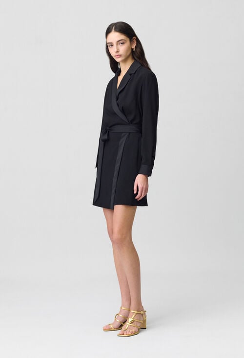 claudie Robe cache-cœur col tailleur pour femme