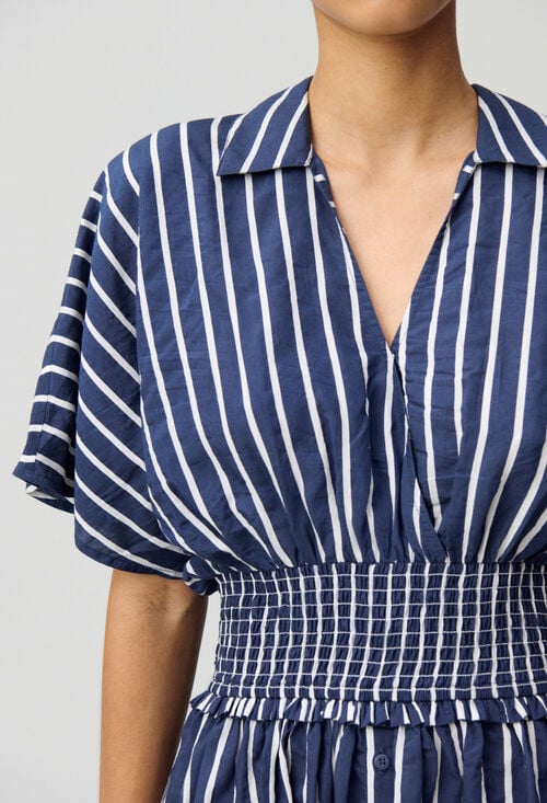 Claudie Robe Cache-cœur Rayée Pour Femme