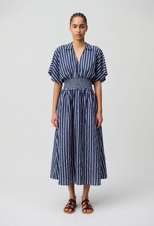 Claudie Robe Cache-cœur Rayée Pour Femme