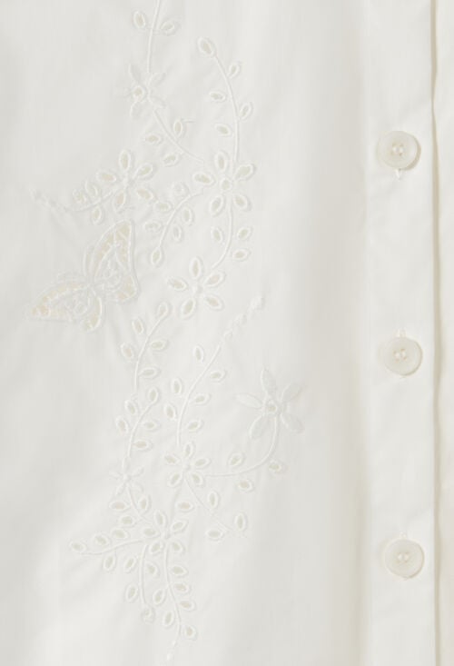 Claudie Robe Chemise Courte Brodée Pour Femme