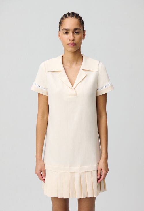 Claudie Robe Courte à Plis Pour Femme