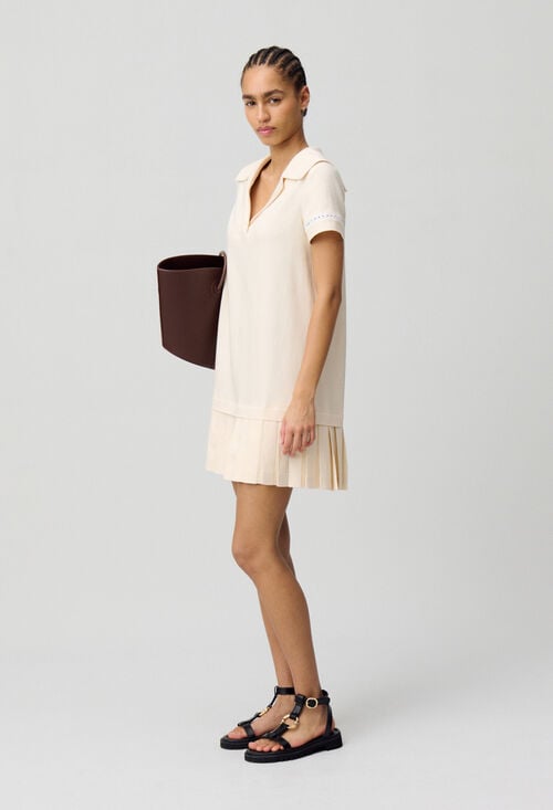 claudie Robe courte à plis pour femme