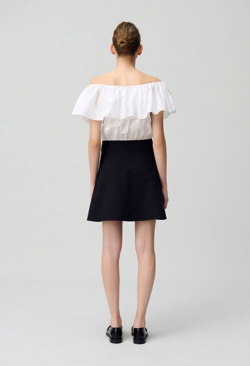 Claudie Robe Courte Bi-matières Pour Femme