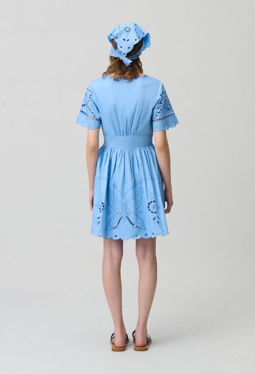 Claudie Robe Courte Broderies Papillon Pour Femme