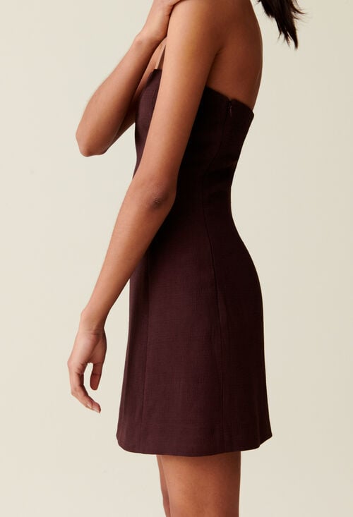 Claudie Robe Courte Bustier Cappucino Pour Femme