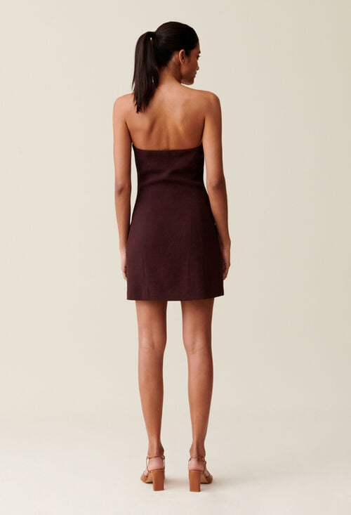 Claudie Robe Courte Bustier Cappucino Pour Femme