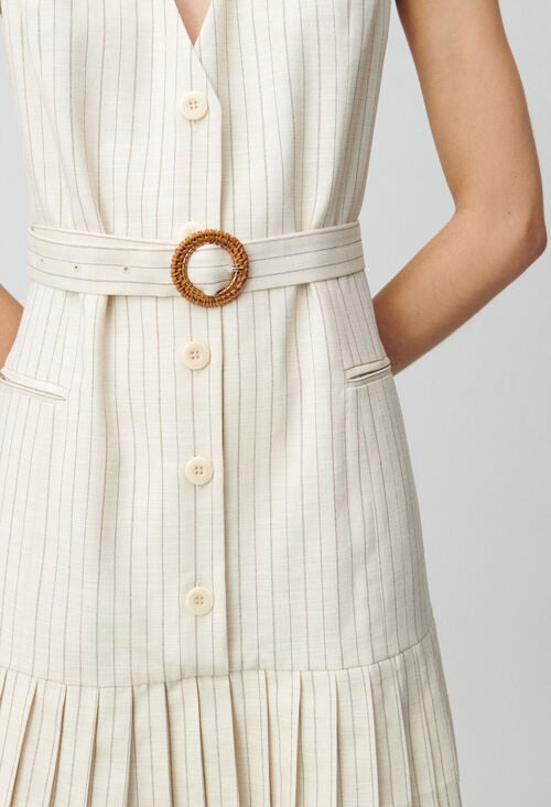Claudie Robe Courte Cintrée Plissée Pour Femme