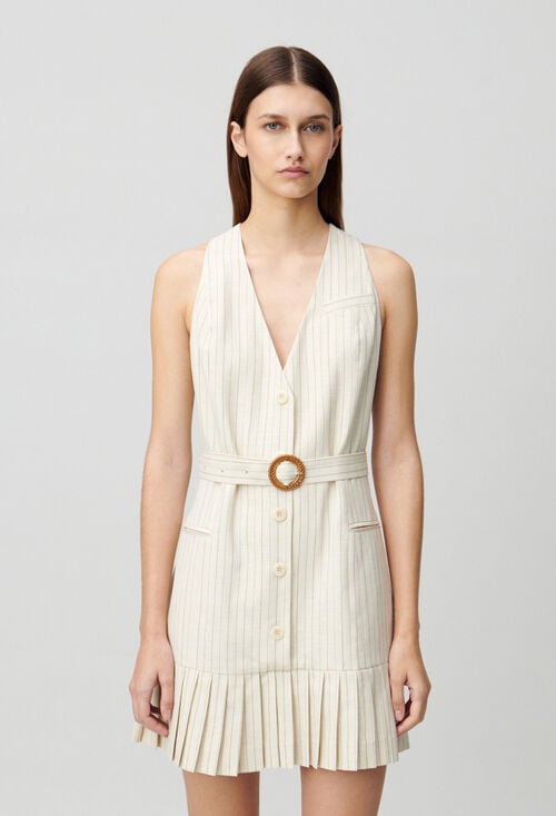 Claudie Robe Courte Cintrée Plissée Pour Femme