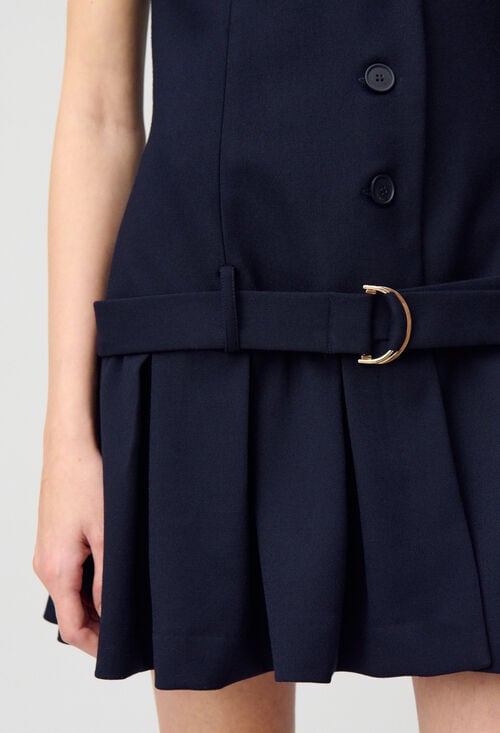 Claudie Robe Courte Cintrée Plissée Pour Femme