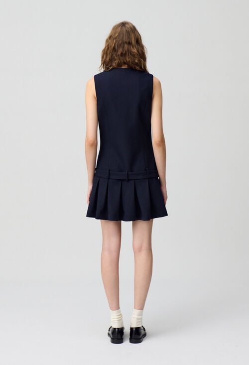Claudie Robe Courte Cintrée Plissée Pour Femme