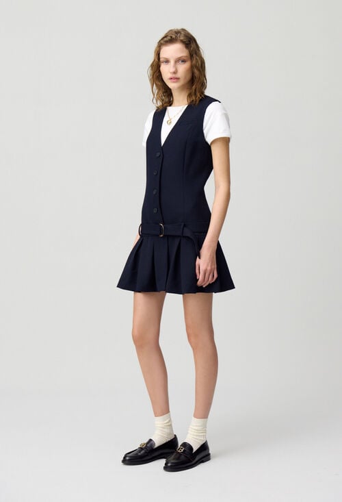claudie Robe courte cintrée plissée pour femme