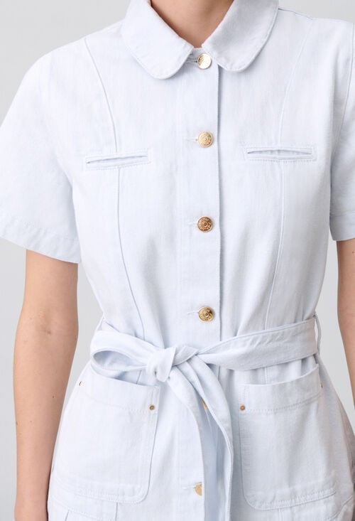 Claudie Robe Courte Denim à Plis Pour Femme