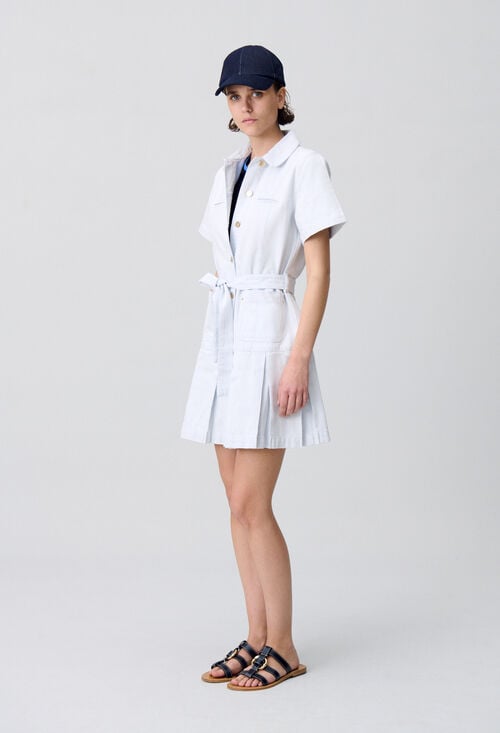 claudie Robe courte denim à plis pour femme
