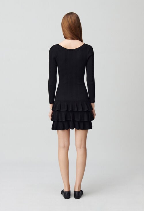 Claudie Robe Courte Maille Fine Pour Femme