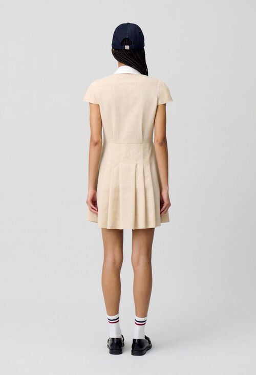 Claudie Robe Courte Plissée Pour Femme