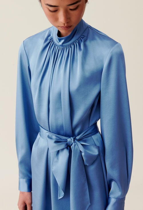 claudie Robe fluide col lavallière noir pour femme