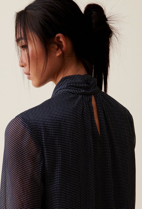 Claudie Robe Fluide Col Lavallière Pour Femme