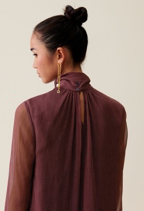 Claudie Robe Fluide Col Lavallière Pour Femme