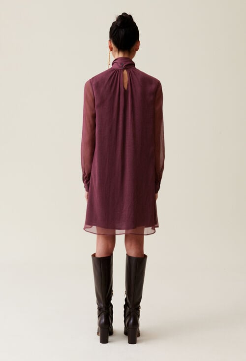 Claudie Robe Fluide Col Lavallière Pour Femme