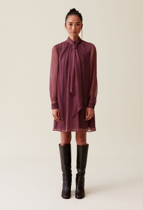 claudie Robe fluide col lavallière pour femme