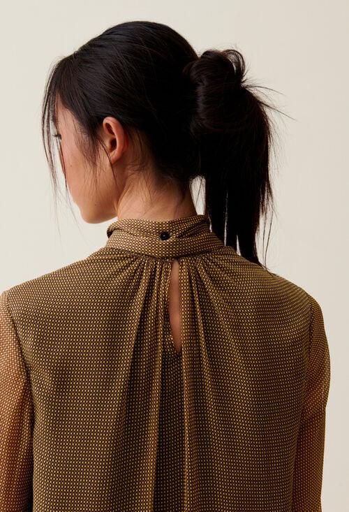 Claudie Robe Fluide Col Lavallière Pour Femme