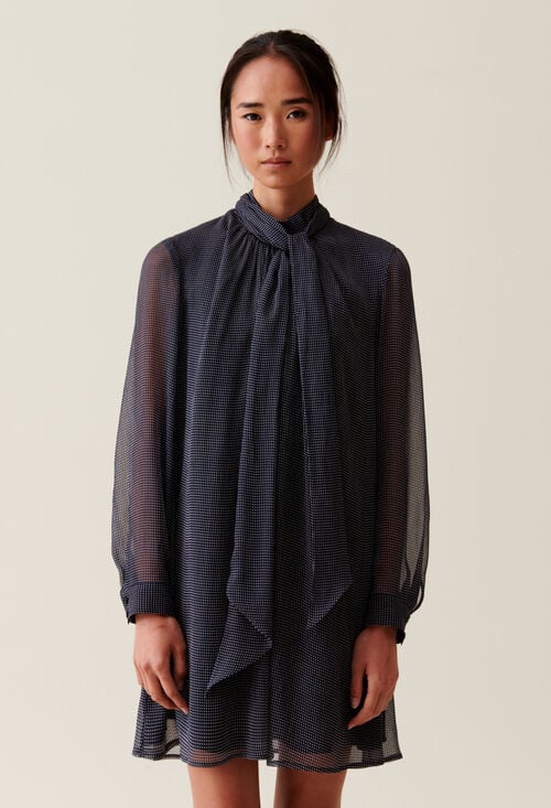 claudie Robe fluide col lavallière pour femme