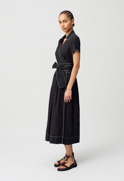 claudie Robe longue ceinturée pour femme