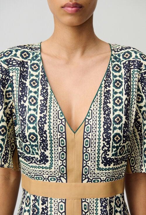 Claudie Robe Longue Fluide Imprimée Pour Femme