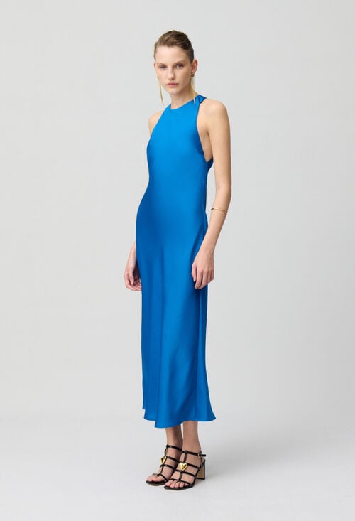 Claudie Robe Longue Satinée Dos Nu Pour Femme