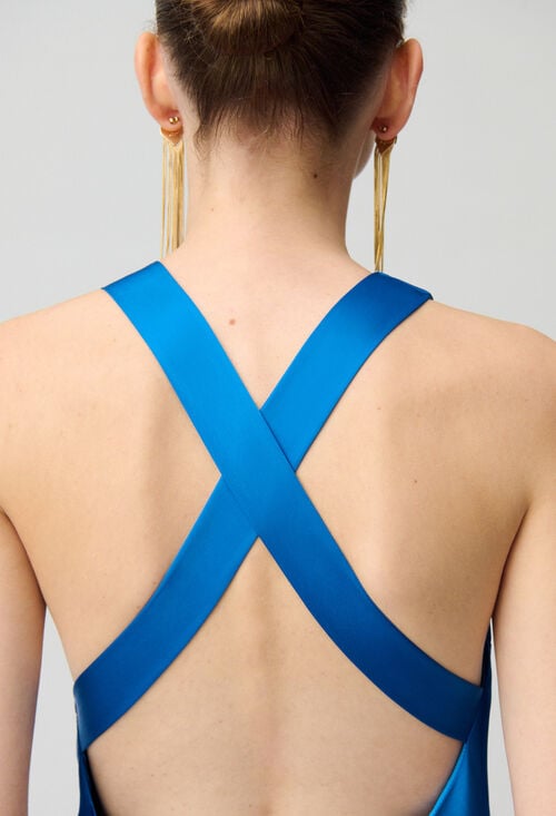 Claudie Robe Longue Satinée Dos Nu Pour Femme