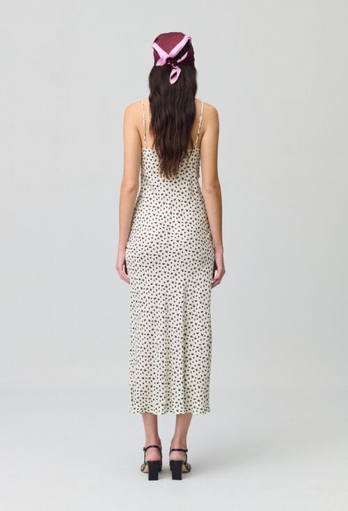 Claudie Robe Longue Satinée Fleurs Pour Femme