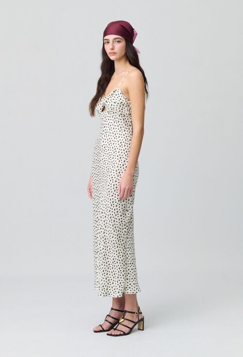 claudie Robe longue satinée fleurs pour femme