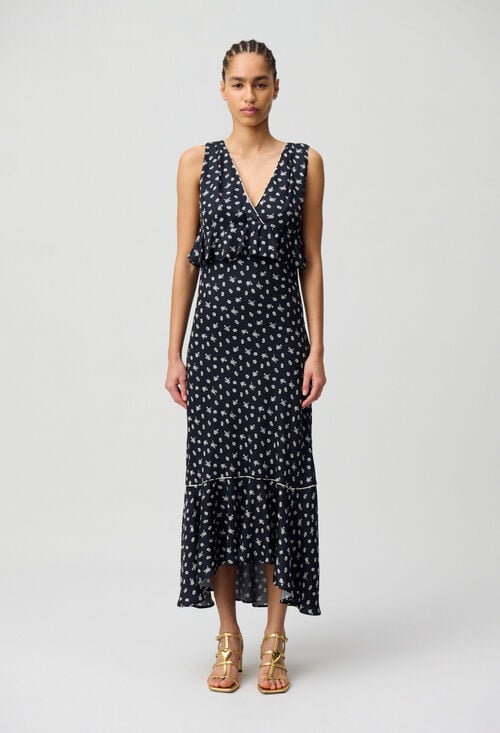 Claudie Robe Longue Volantée Pour Femme