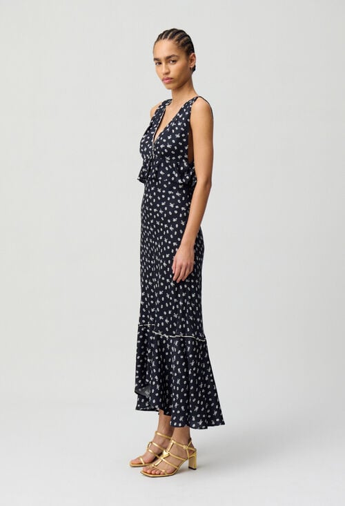 claudie Robe longue volantée pour femme