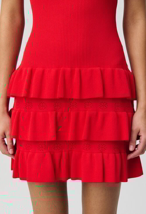 Claudie Robe Maille Volantée Pour Femme