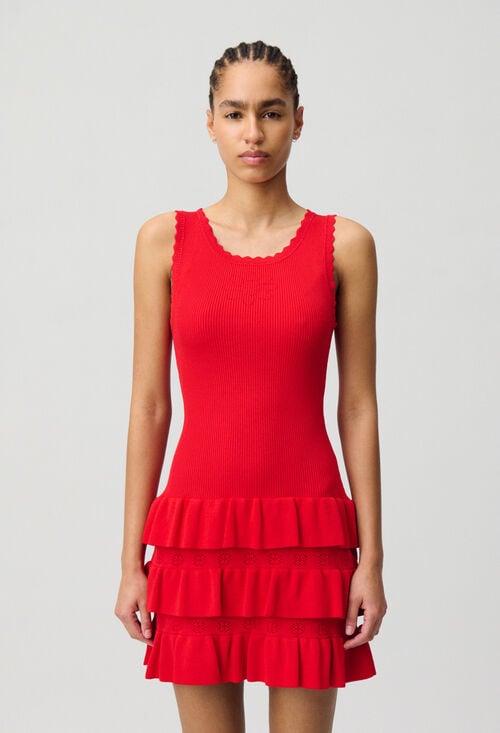 Claudie Robe Maille Volantée Pour Femme