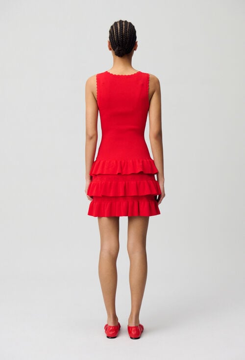 Claudie Robe Maille Volantée Pour Femme