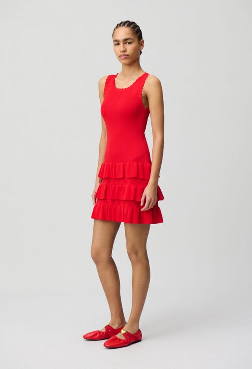 claudie Robe maille volantée pour femme