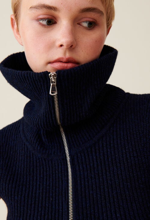 claudie Robe maille zippée col montant pour femme