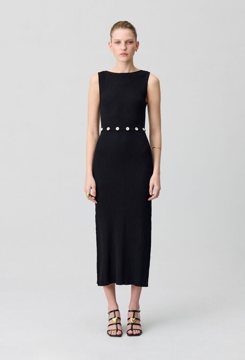 Claudie Robe Mi-longue En Maille Pour Femme