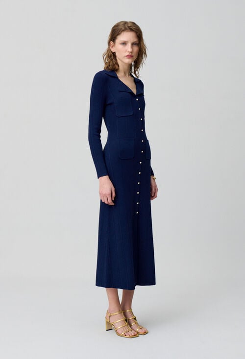 claudie Robe mi-longue en maille pour femme