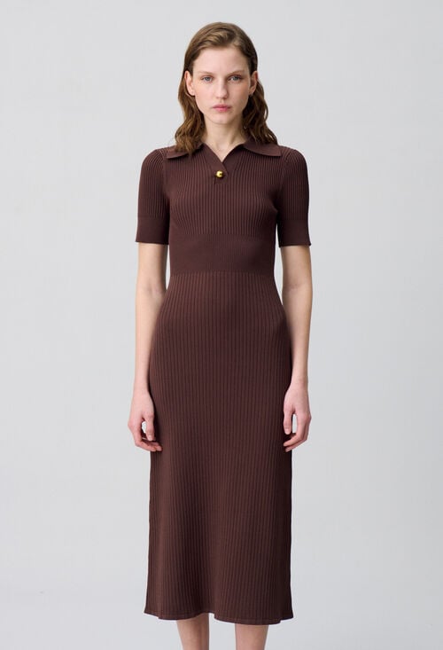 Claudie Robe Mi-longue En Maille Pour Femme