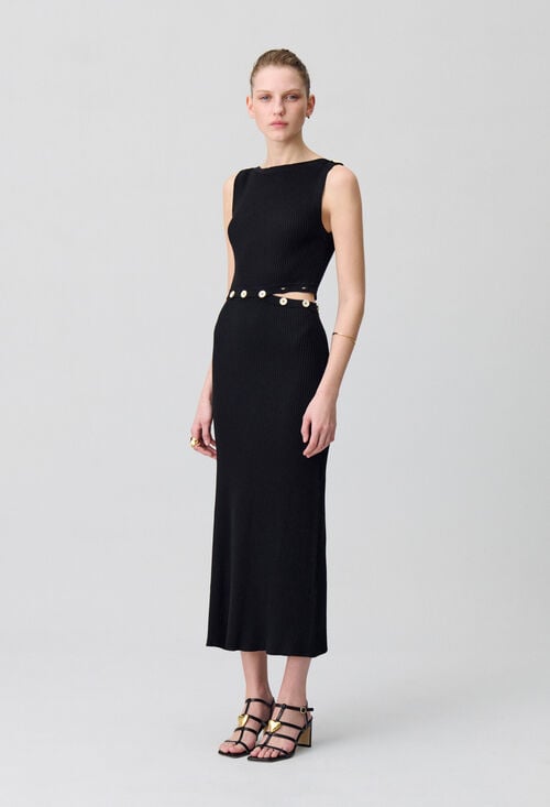 claudie Robe mi-longue en maille pour femme