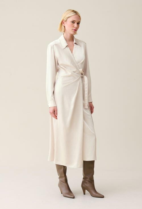 Claudie Robe Midi Portefeuille Pour Femme