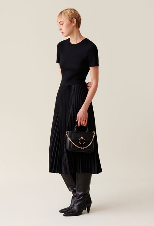Claudie Robe Twist Bi-matière Pour Femme