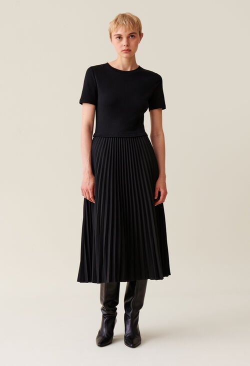 Claudie Robe Twist Bi-matière Pour Femme