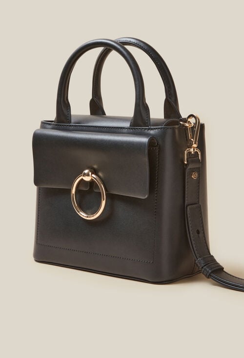 Claudie Sac Anouck Cuir Noir Pour Femme