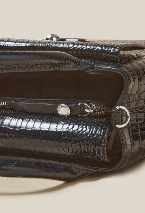 Claudie Sac Anouck Cuir Texturé Noir Pour Femme